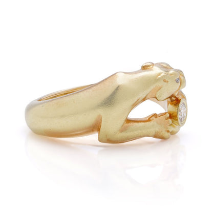 Carrera y Carrera 18ct Gold Panther Ring with Diamond