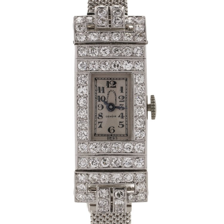 Antique Vacheron Constantin 3.60ct Diamond Cocktail Watch in Platinum