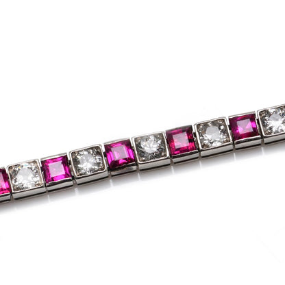 Cartier Art Deco Ruby and Diamond Line Bracelet