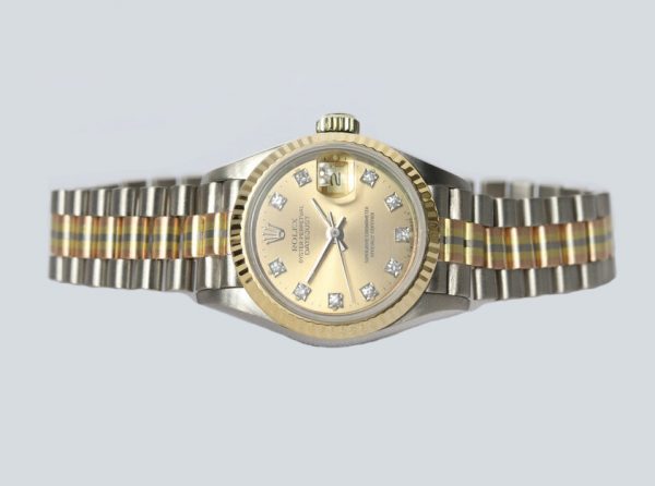 Rolex Lady Datejust 18ct Tridor 69179B with Diamond Dial, Circa 1985