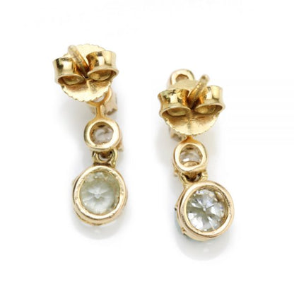 Vintage 1940s Diamond Drop Earrings in 18ct Yellow Gold, 1.20 carat total