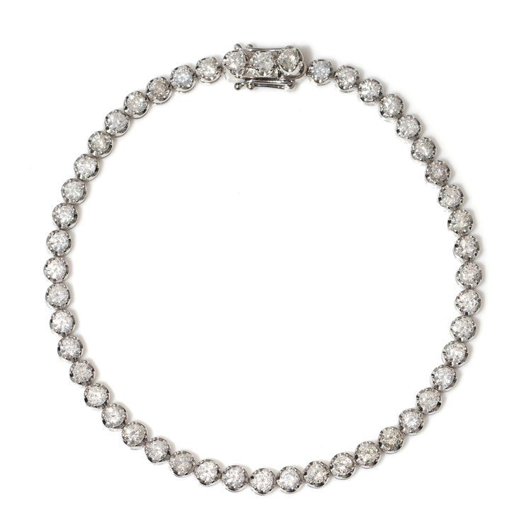 3ct Diamond Tennis Bracelet in 18ct White Gold; 18ct white gold tennis bracelet set with 48 round brilliant-cut diamonds totalling 3.00 carats