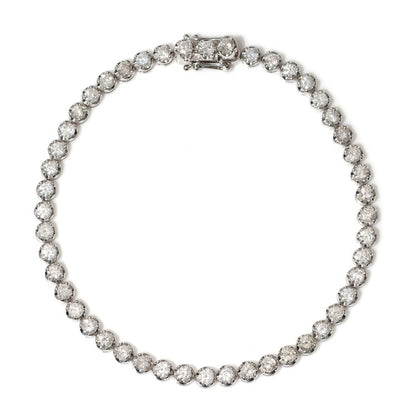 3ct Diamond Tennis Bracelet in 18ct White Gold; 18ct white gold tennis bracelet set with 48 round brilliant-cut diamonds totalling 3.00 carats