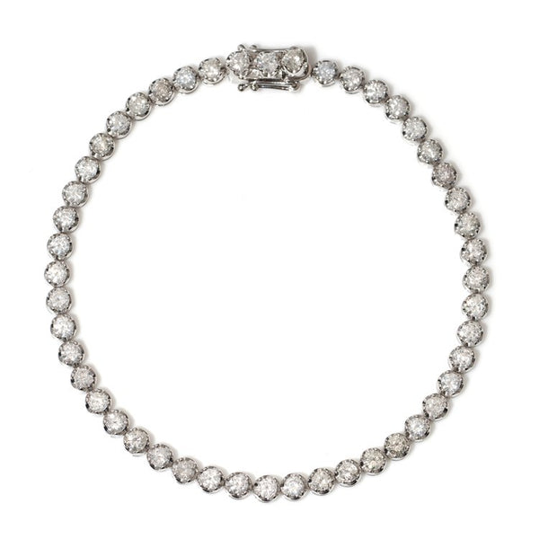 3ct Diamond Tennis Bracelet in 18ct White Gold; 18ct white gold tennis bracelet set with 48 round brilliant-cut diamonds totalling 3.00 carats