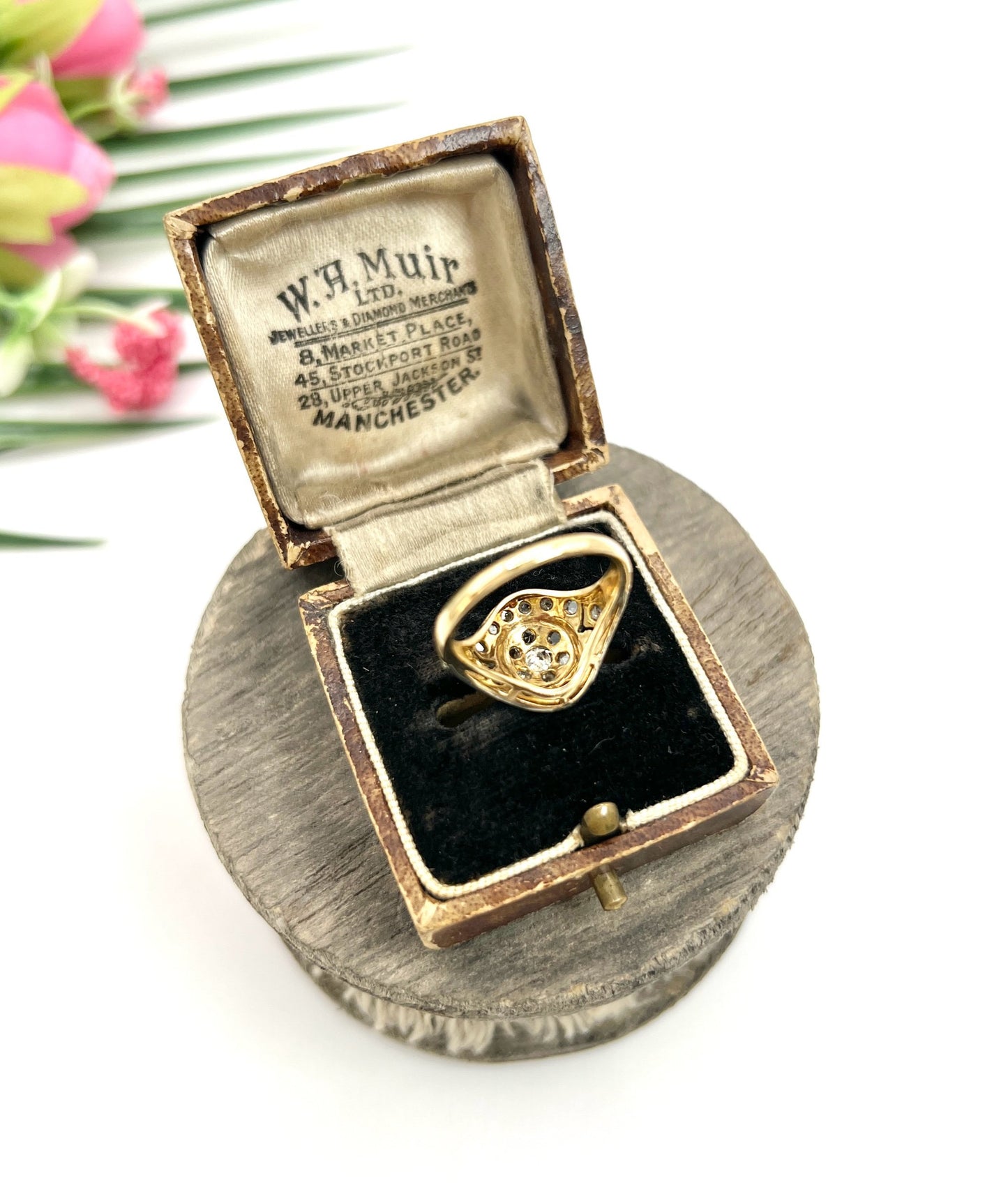 Victorian 18 Carat Gold and Silver Rose Cut Diamond Dome Shaped Ring, Circa 1870