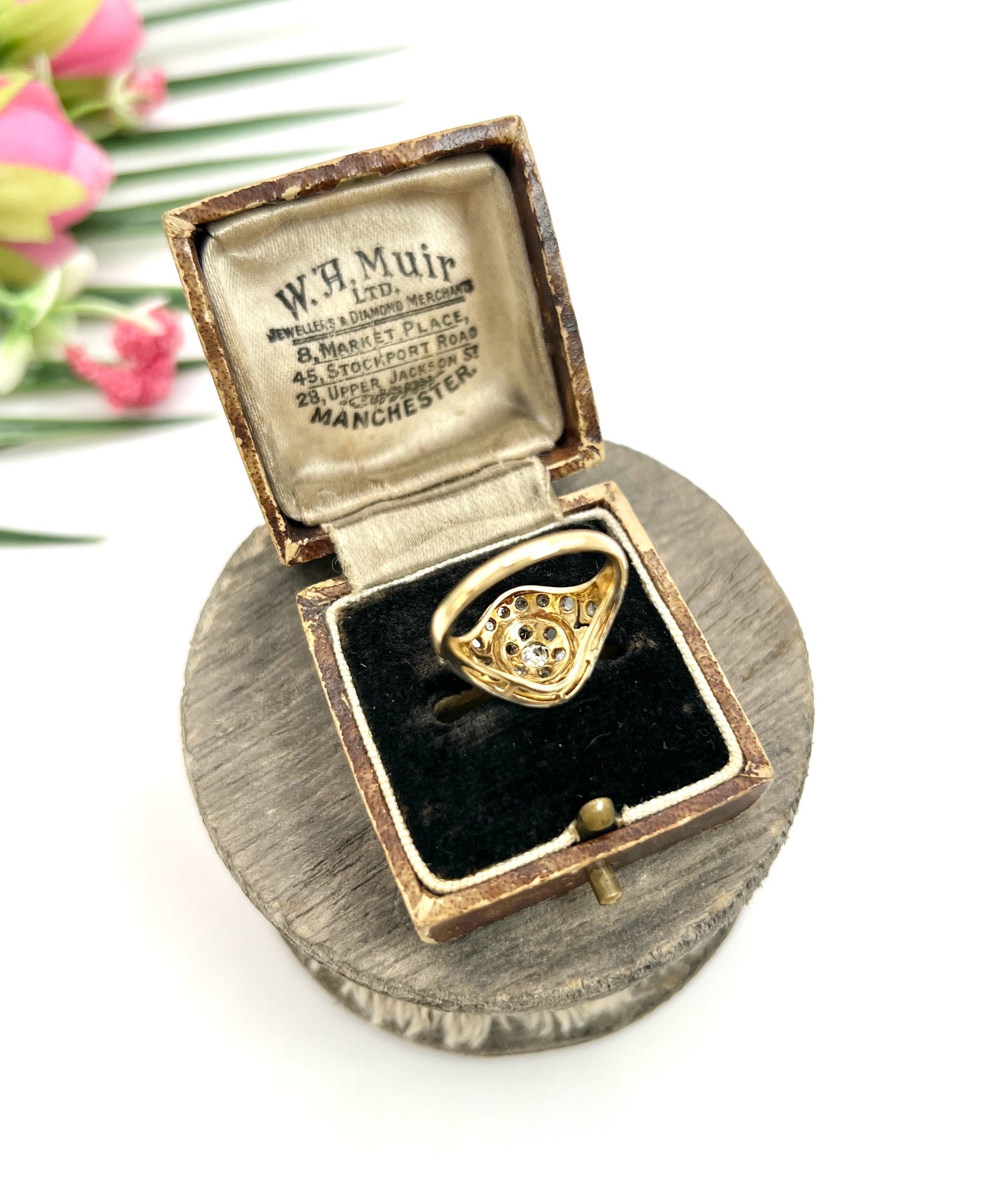 Victorian 18 Carat Gold and Silver Rose Cut Diamond Dome Shaped Ring, Circa 1870