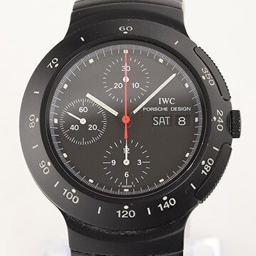 Vintage IWC Porsche Design 41mm Automatic Chronograph Watch; black dial with chronograph, weekday, date and small second functions, Circa 1970s