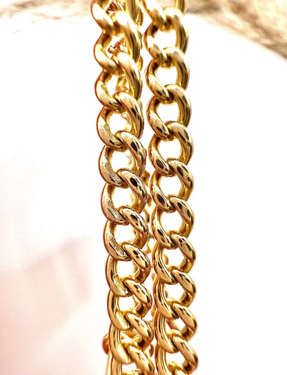 Antique 18 Carat Yellow Gold Albert Chain Necklace: Edwardian Curb Link