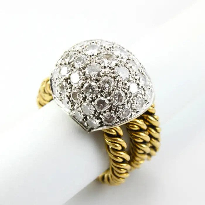 Vintage Pomellato 5ct Diamond Bombe Cocktail Ring