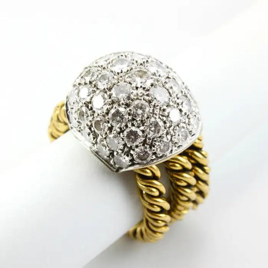 Vintage Pomellato 5ct Diamond Bombe Cocktail Ring