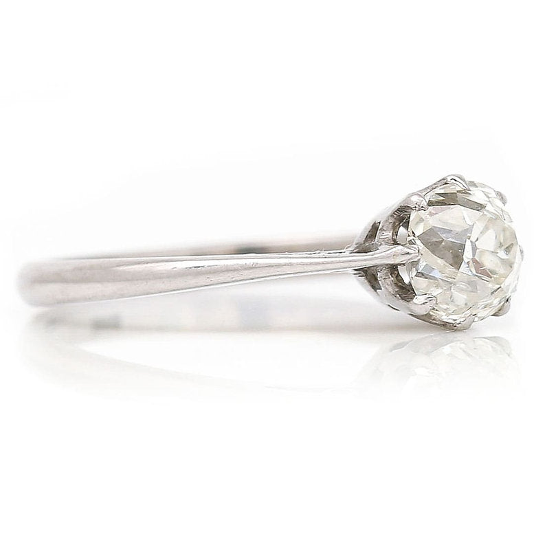 Antique Edwardian 0.95ct Old Cut Diamond Solitaire Ring