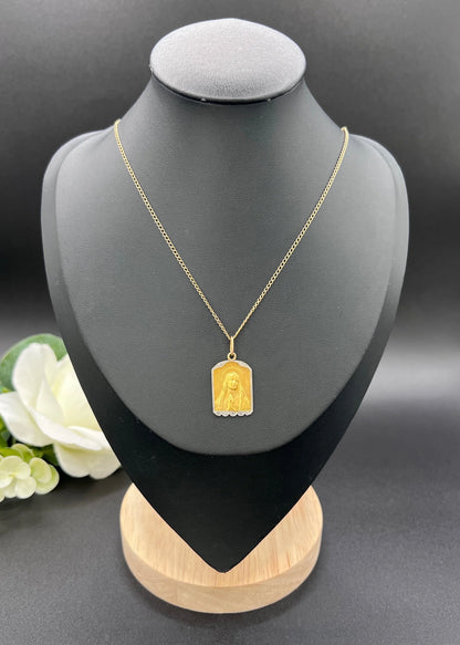 Antique 18 Carat Gold Diamond Set Madonna Religious Pendant, Circa 1910
