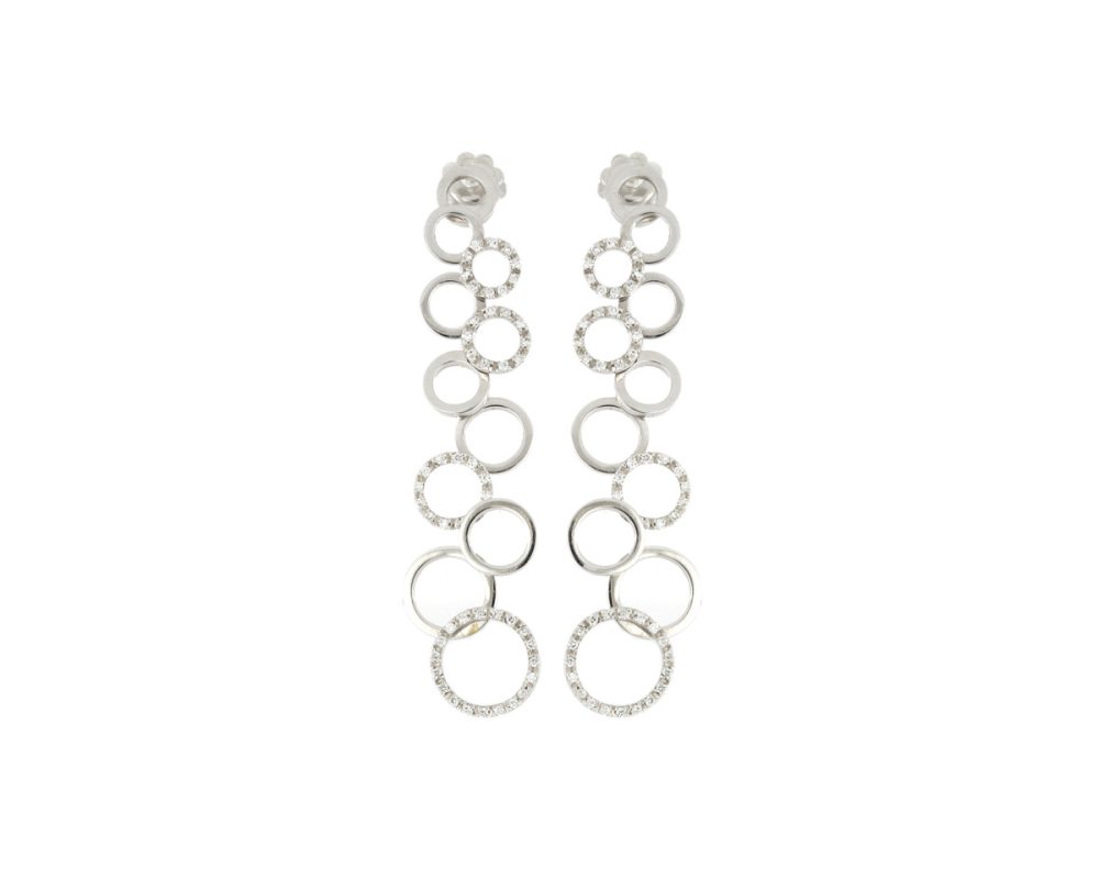 One of a Kind Graduating Circle Diamond Set Drop Earrings