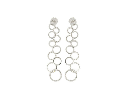 One of a Kind Graduating Circle Diamond Set Drop Earrings
