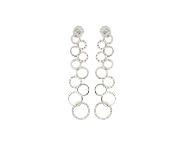 One of a Kind Graduating Circle Diamond Set Drop Earrings