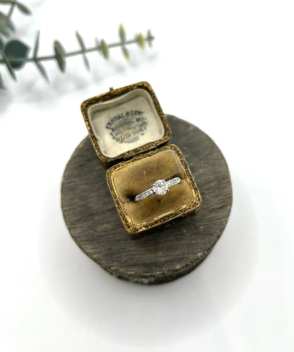 Vintage Platinum 0.50 Carat Diamond Engagement Ring, Circa 1940