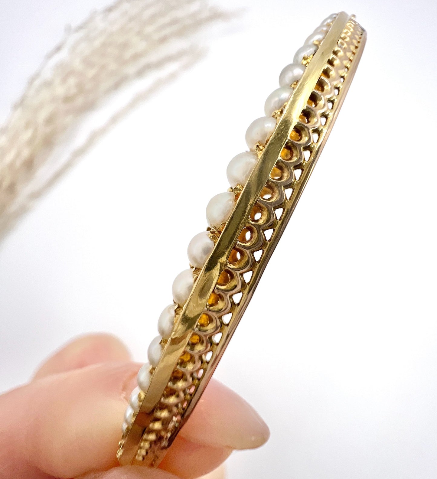 Antique 15ct Gold, Edwardian Pearl Crescent Moon & Star Pendant, Celestial Jewellery