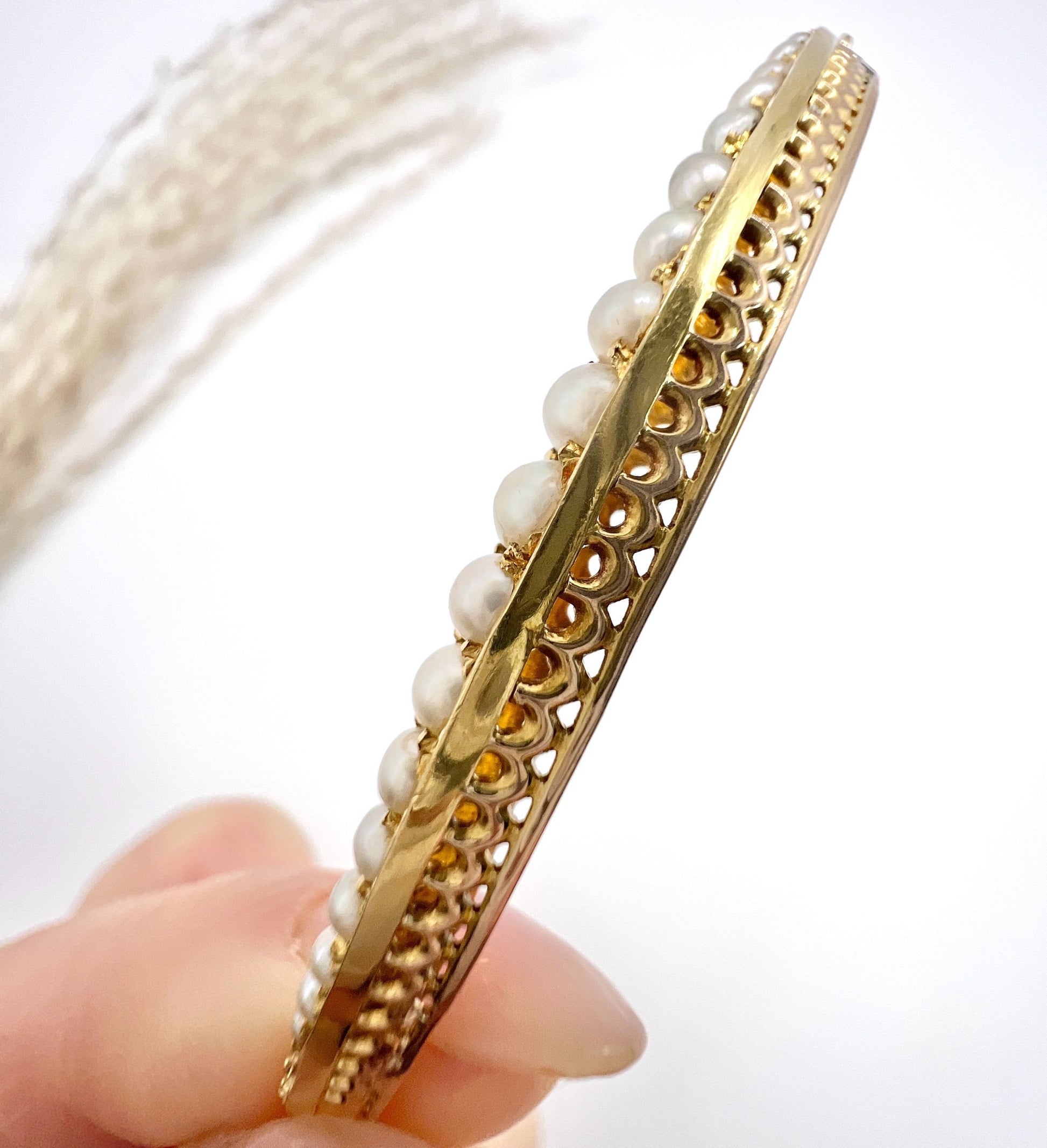 Antique 15ct Gold, Edwardian Pearl Crescent Moon & Star Pendant, Celestial Jewellery