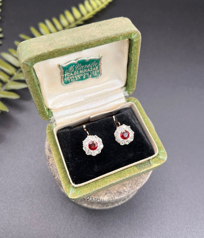 Antique Victorian Garnet & Diamond Convertible Bangle in 14ct Rose Gold