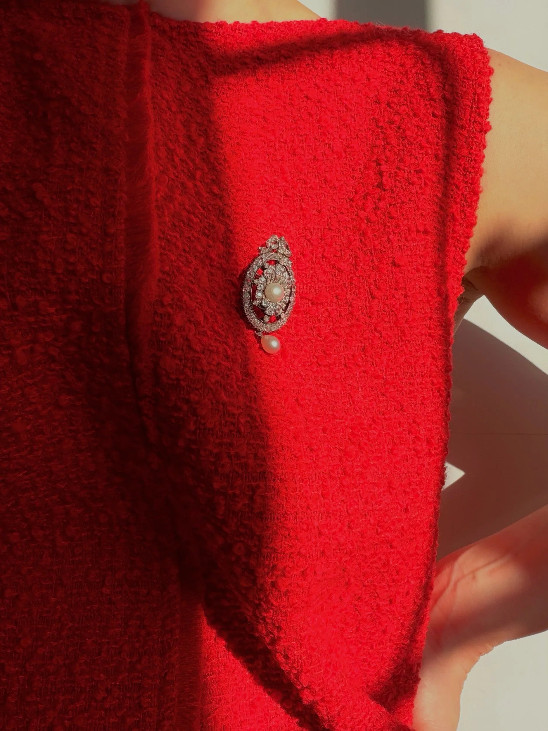 Victorian 15 Carat Gold And Silver Diamond And Pearl Pendant