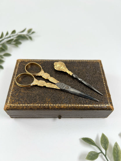 Antique 18 ct Gold, French Stamped Etui Sewing Set