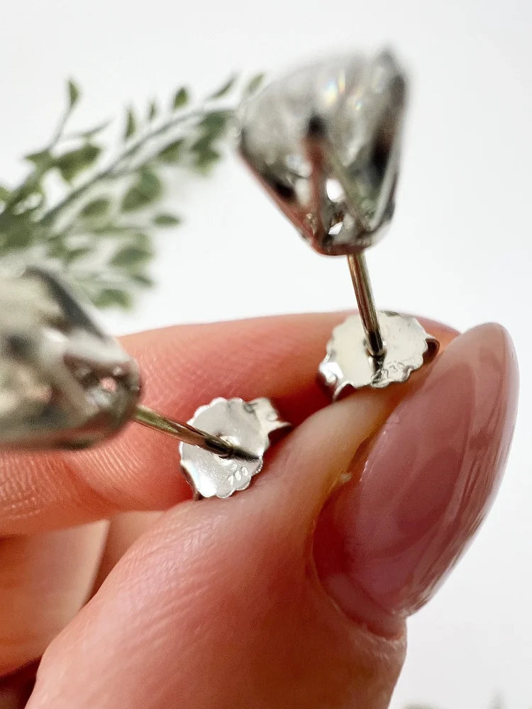 Modern Diamond Stud Earrings In 18 Carat White Gold