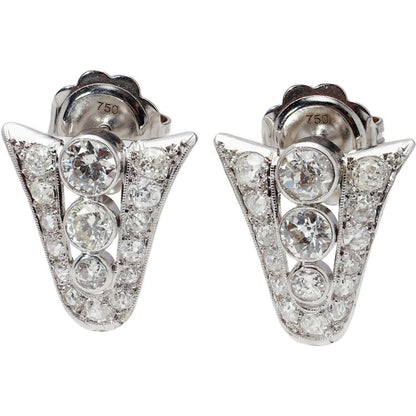 Art Deco 2.26ct Old European Cut Diamond Earrings