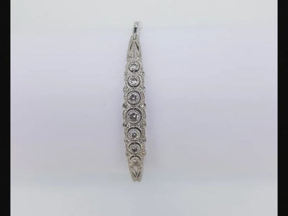 Art Deco diamond bracelet, half set with graduated round cut diamonds