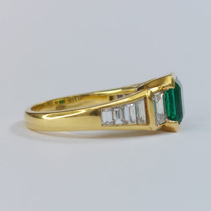 2ct Colombian Emerald and Diamond Ring