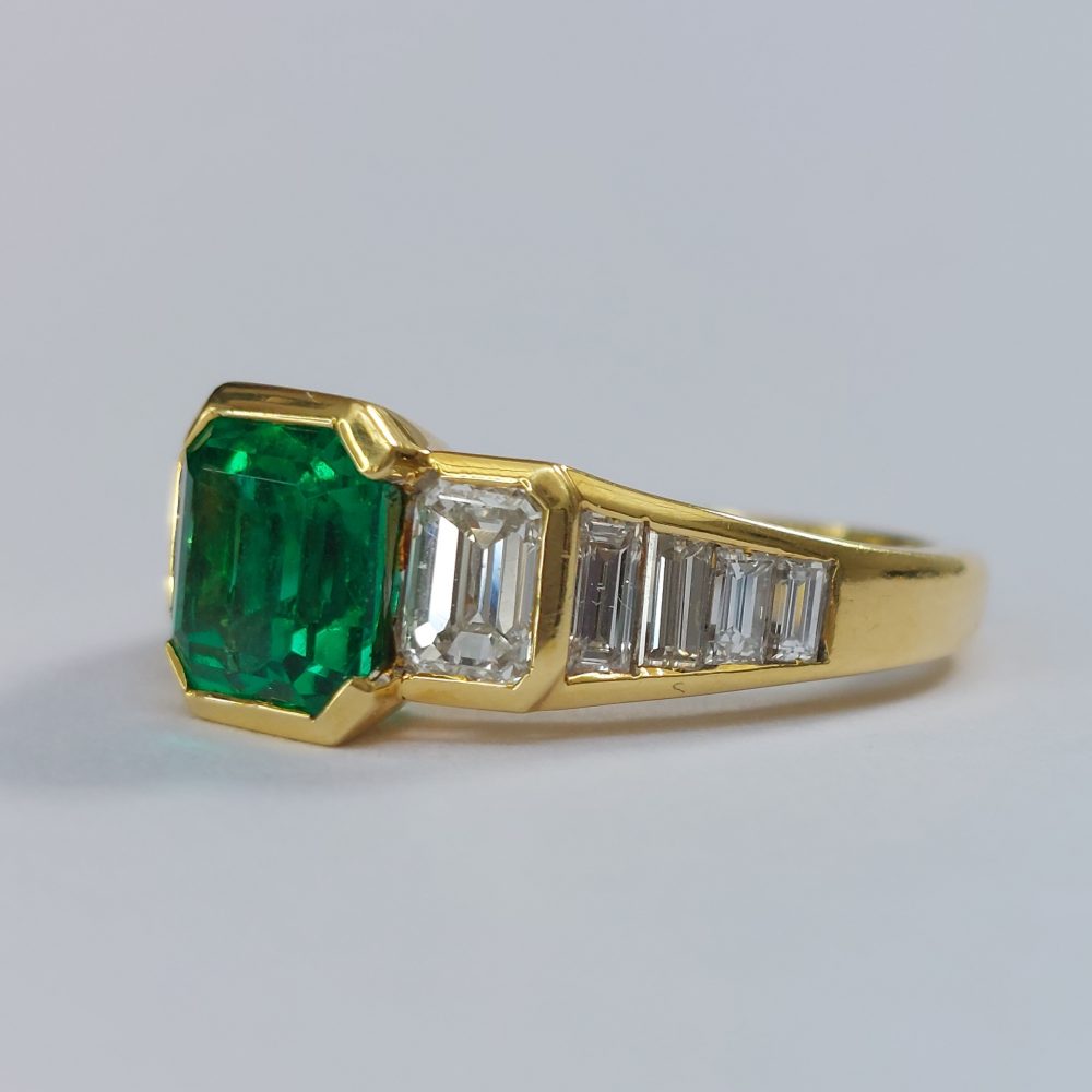 2ct Colombian Emerald and Diamond Ring