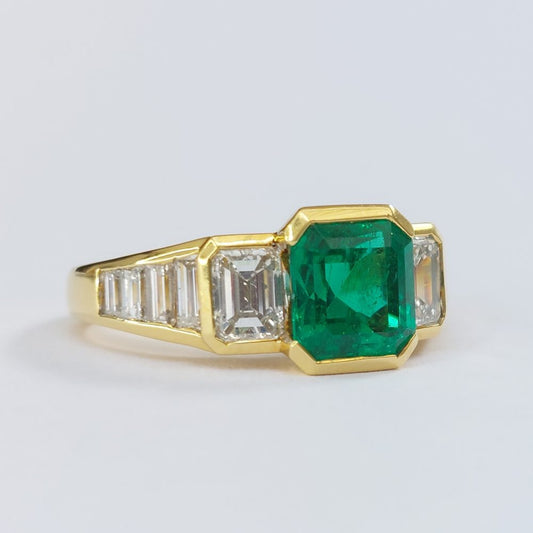 2ct Colombian Emerald and Diamond Ring