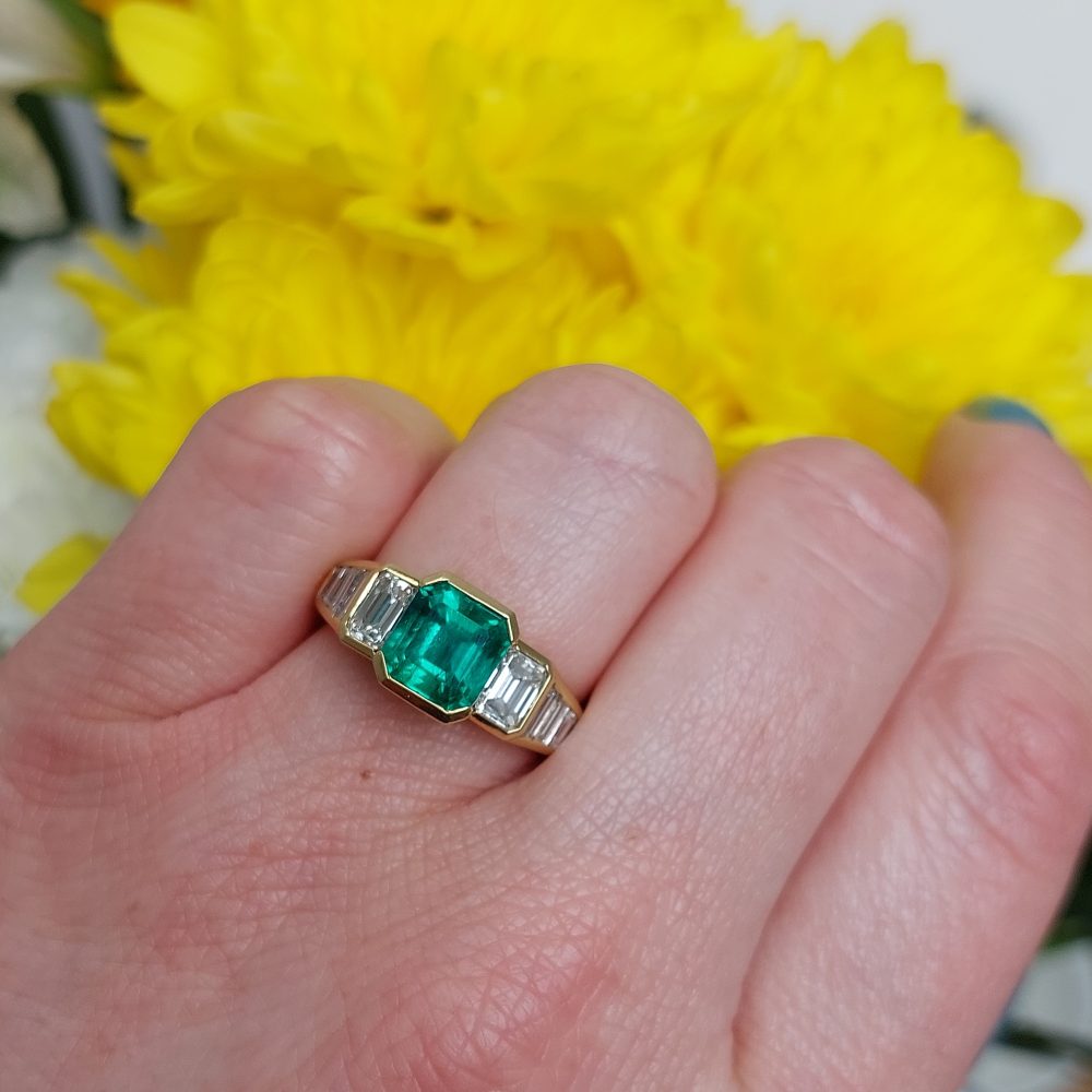 2ct Colombian Emerald and Diamond Ring