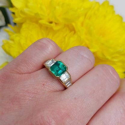 2ct Colombian Emerald and Diamond Ring