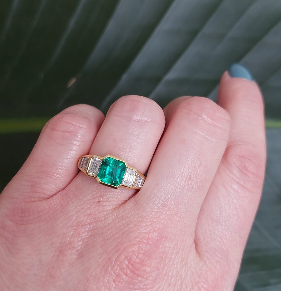 2ct Colombian Emerald and Diamond Ring