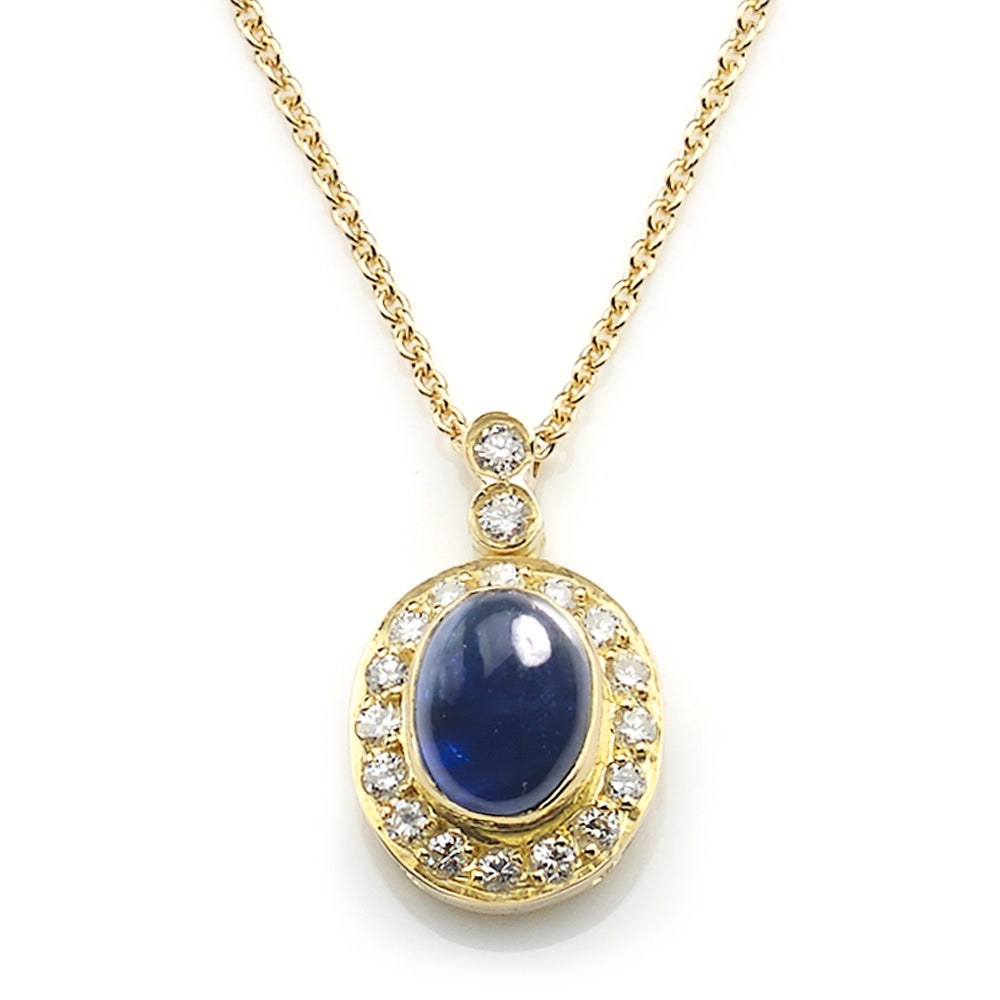2ct Sapphire and Diamond Cluster Pendant