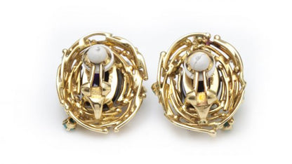 Vintage Amethyst, Turquoise and Diamond Earrings by Alan Martin Gard