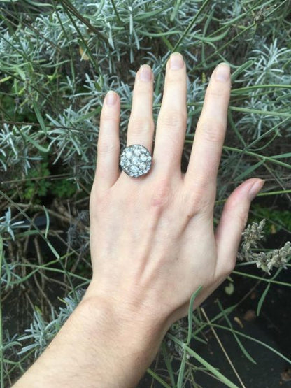 Antique Georgian Rose Cut Diamond Cluster Ring