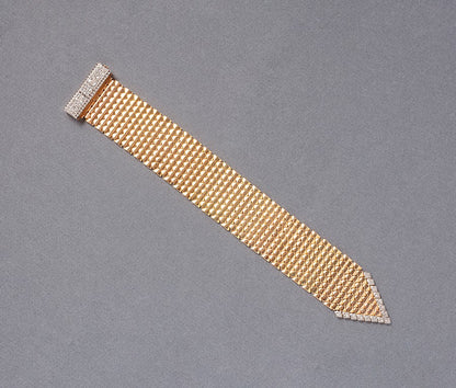 Vintage 18ct Gold Buckle Bracelet with Diamonds