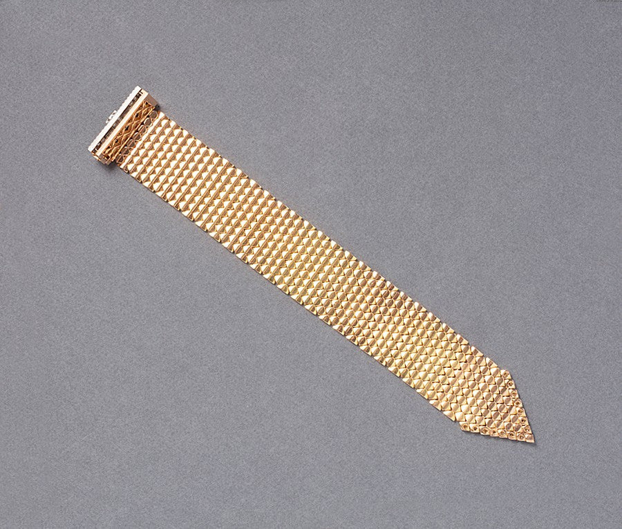 Vintage 18ct Gold Buckle Bracelet with Diamonds