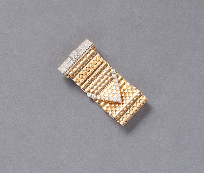 Vintage 18ct Gold Buckle Bracelet with Diamonds