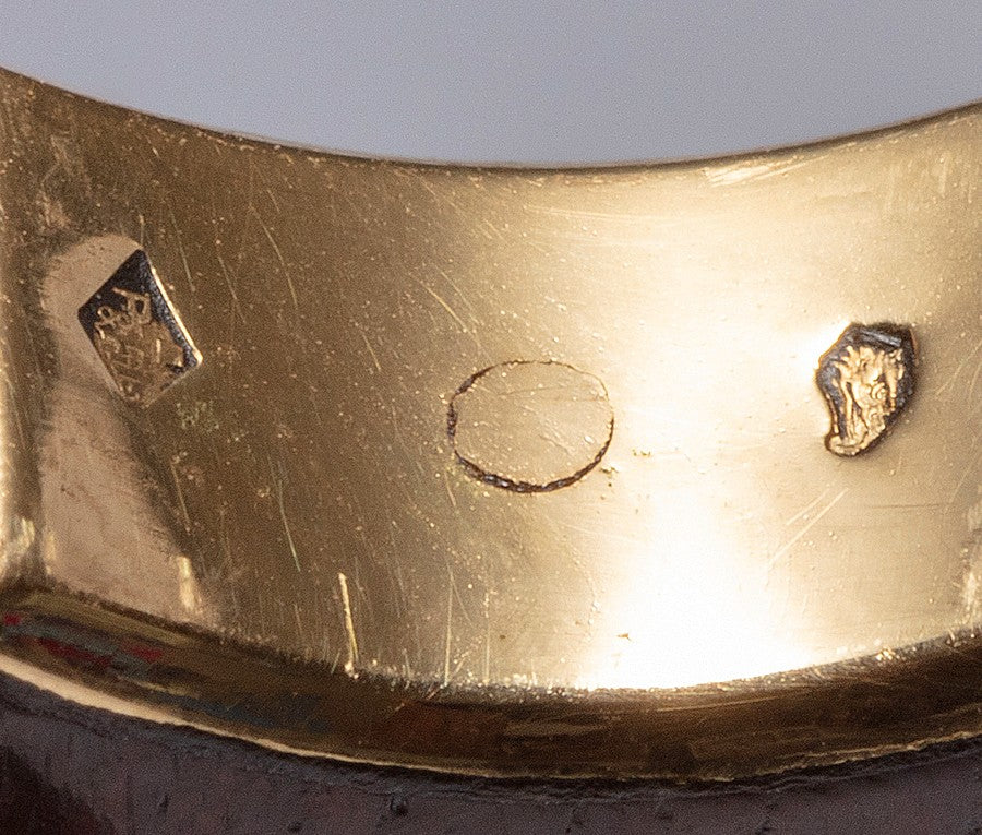 Vintage Pery & Fils 18ct Gold & Wood Ring