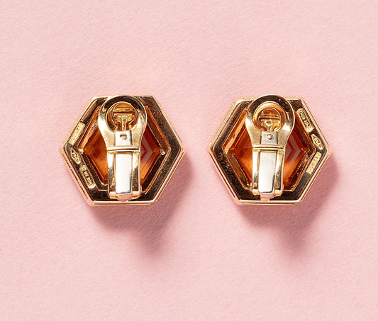 Bvlgari 18ct Gold & Citrine Earrings