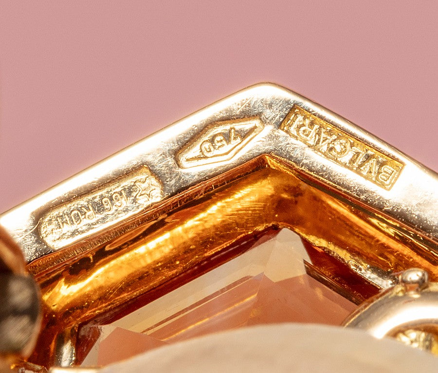 Bvlgari 18ct Gold & Citrine Earrings