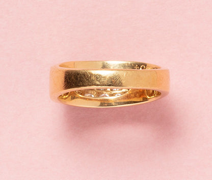 Modern Bvlgari 18ct Gold Ring with Diamonds