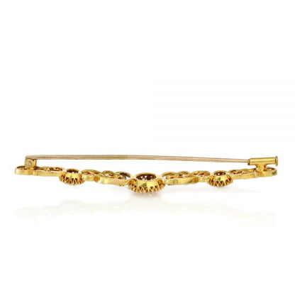 Vintage Diamond Floral Cluster Bar Brooch, 2.55 carat total, Circa 1970s