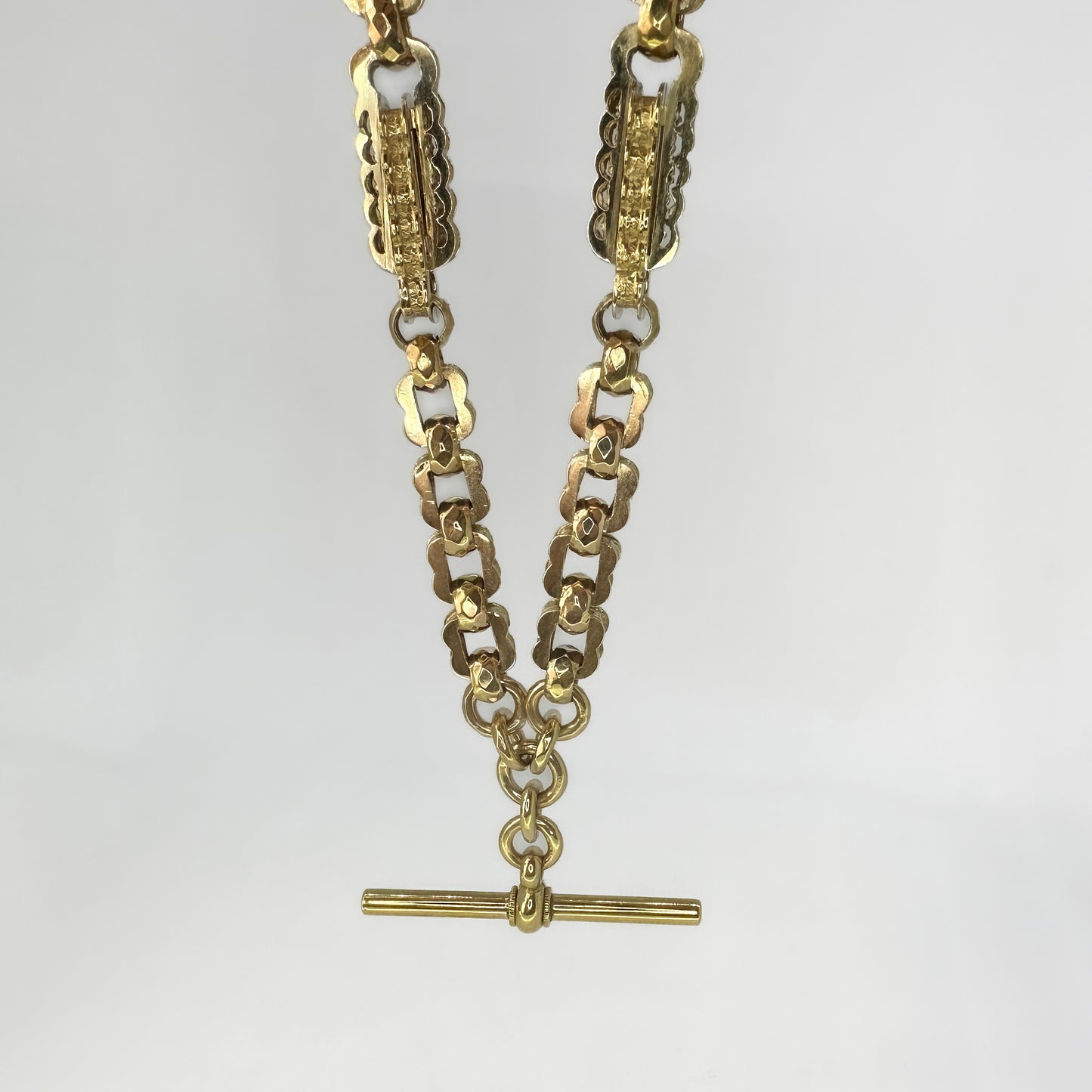 Antique Fancy Link Albert Chain Necklace