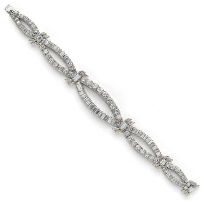Vintage 1960s Diamond And Platinum Bracelet, 17 carat total
