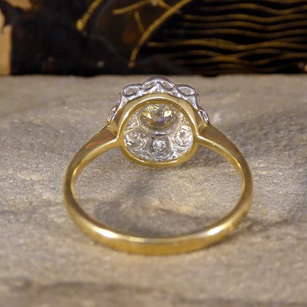 Vintage Daisy Diamond Bezel Set Cluster Ring, 0.91 carat total
