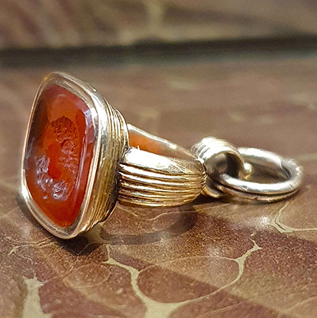 Antique Carved Cornelian Intaglio Fob Seal of Charles James Fox (1749-1806), English Circa 1805-10