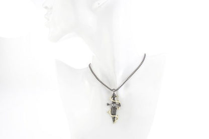 Stephen Webster 18ct Gold and Silver Dagger Necklace; striking necklace in the form of a dagger, 75cm in length. Made in 2000's.